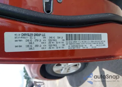 2013 Dodge Journey American Value Pkg z USA, uszkodzony, nr VIN 3C4PDCAB6DT601569